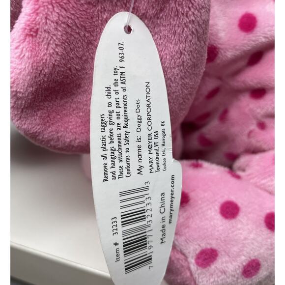 Vintage Mary Meyer Doggy Dots Plush 12” Pink Dog Polka Dot Stuffed Bean Bag NWT - Picture 11 of 12
